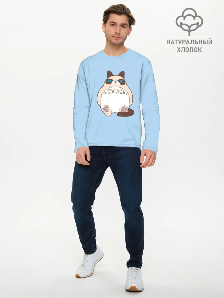 Мужской лонгслив базовый / Тоторный кот (P007_P004ooo2683119, P004ooo2683119)
