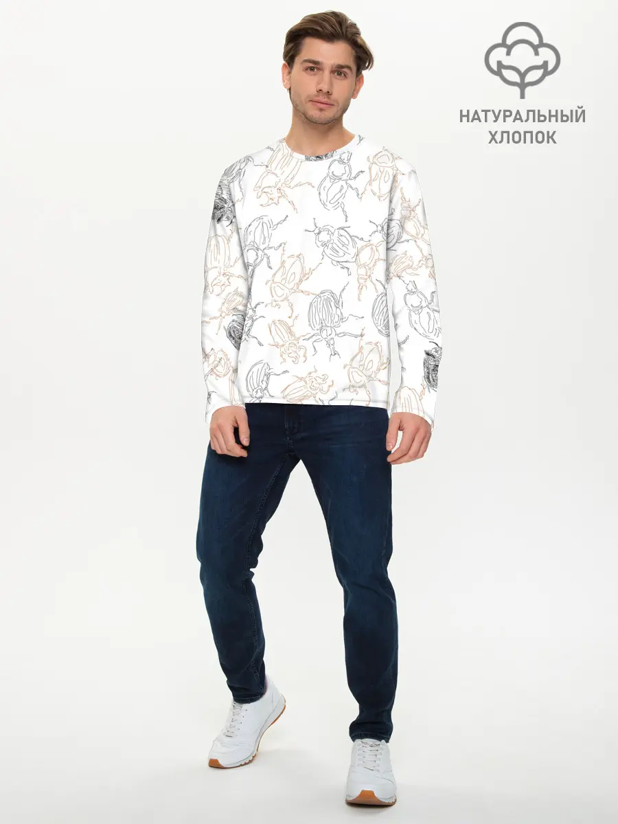 Мужской лонгслив базовый / Ползучие жучки (P007_P004ooo2688315, P004ooo2688315)