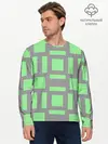 Мужской лонгслив базовый / Пиксели зеленые (P007_P004ooo2690687, P004ooo2690687)