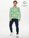 Мужской лонгслив базовый / Пиксели зеленые (P007_P004ooo2690687, P004ooo2690687)