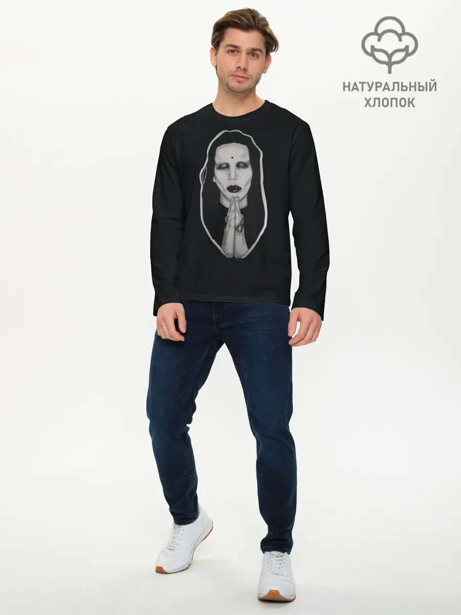 Мужской лонгслив базовый / Marilyn Manson (P007_P004ooo2691175, P004ooo2691175)