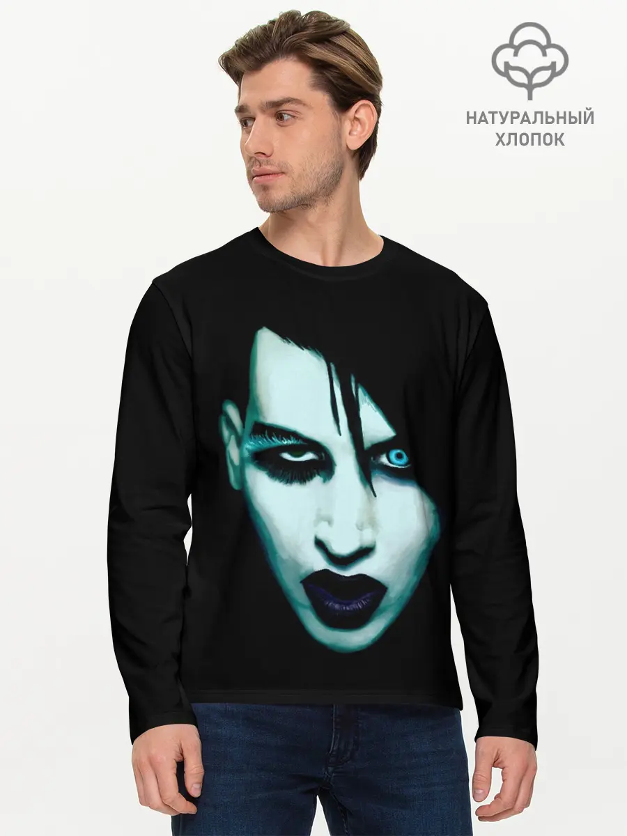 Мужской лонгслив базовый / Marilyn Manson (P007_P004ooo2691423, P004ooo2691423)