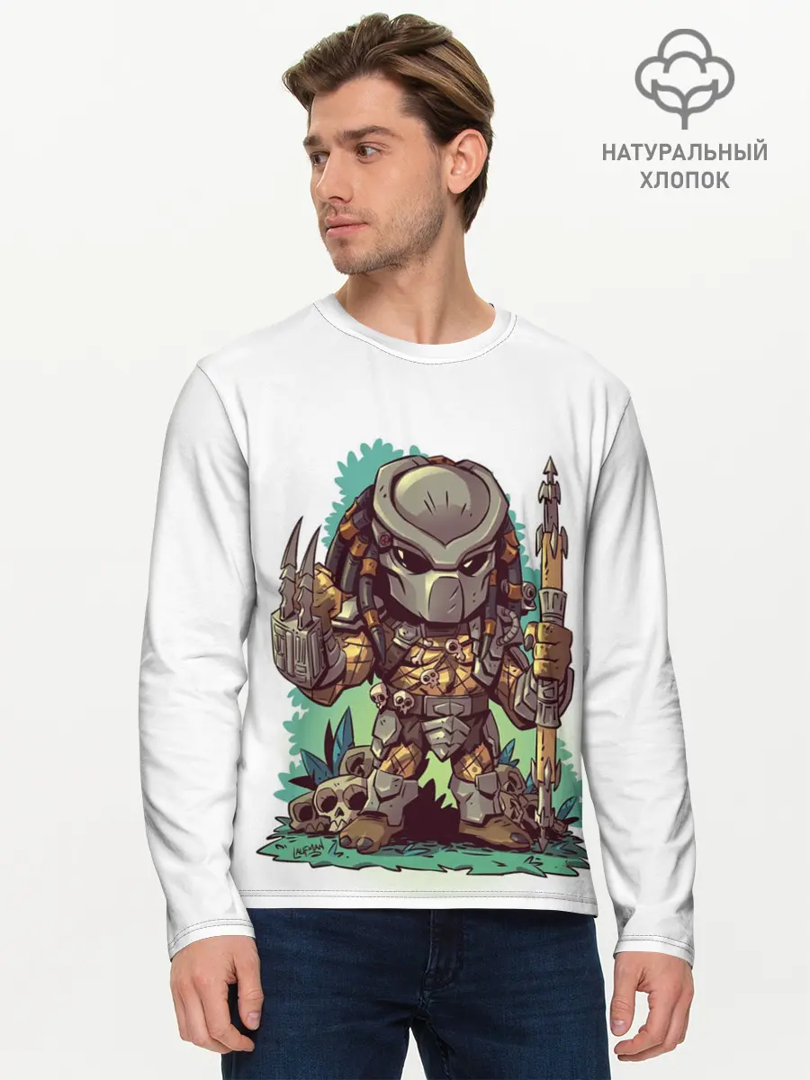 Мужской лонгслив базовый / ХИЩНИК | PREDATOR (P007_P004ooo2692209, P004ooo2692209)