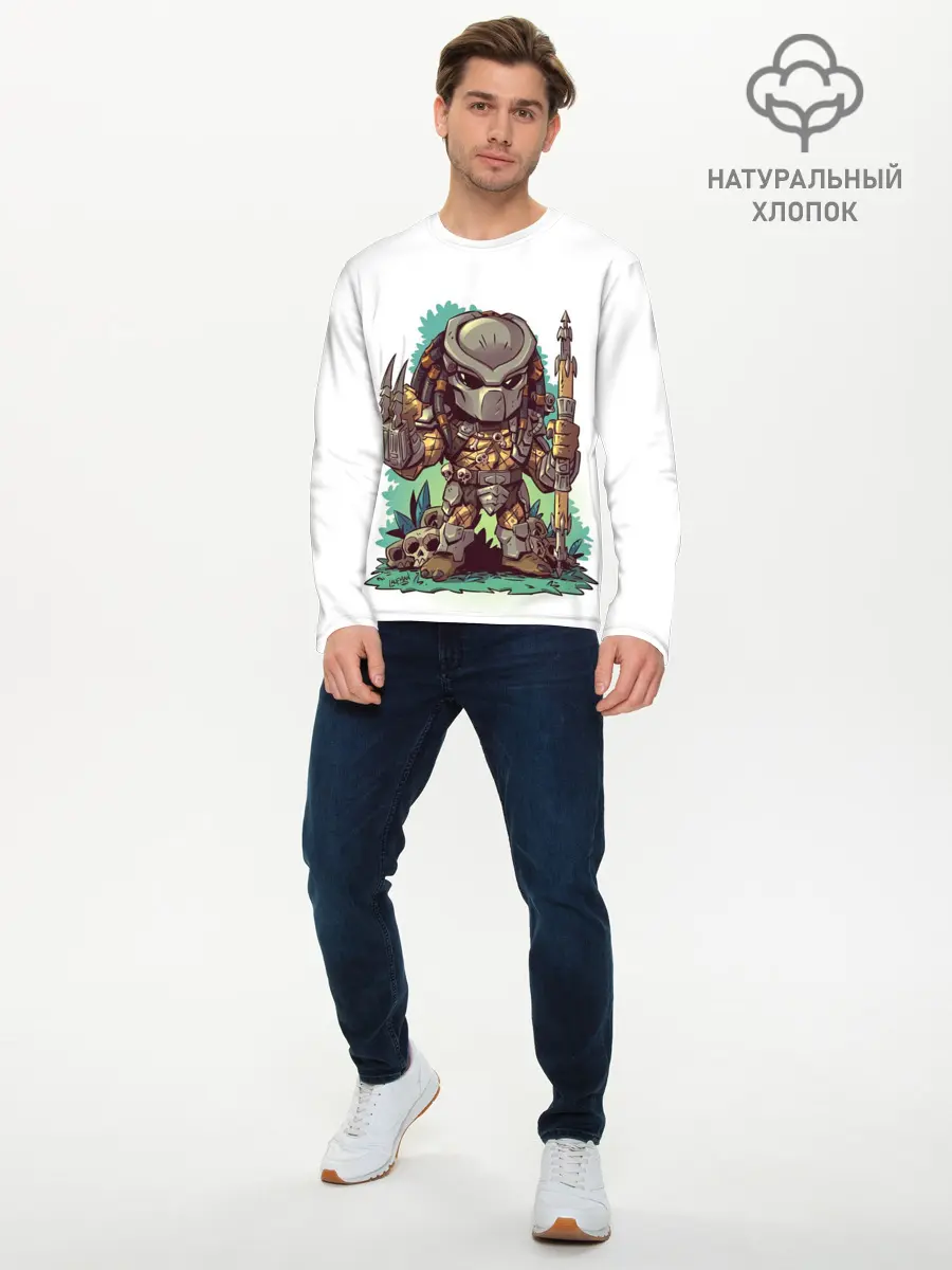 Мужской лонгслив базовый / ХИЩНИК | PREDATOR (P007_P004ooo2692209, P004ooo2692209)