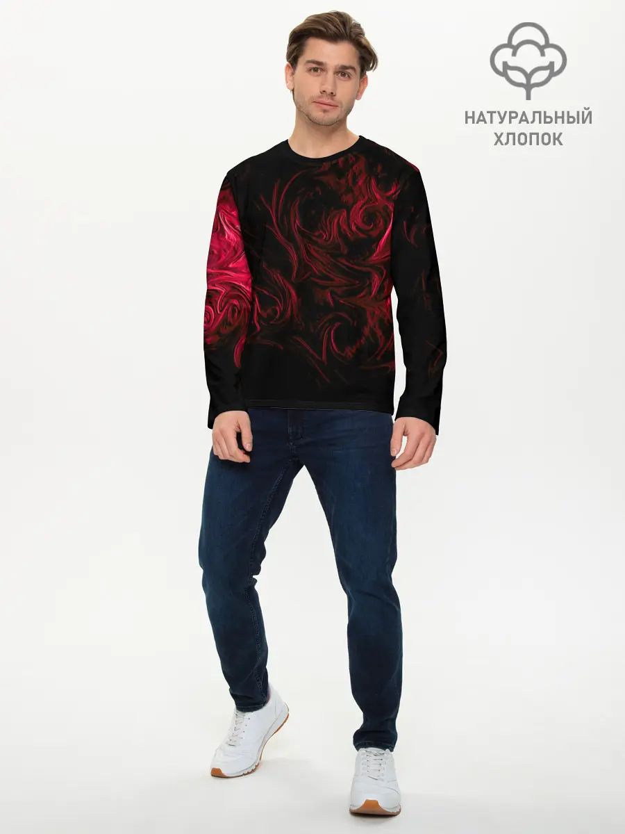 Мужской лонгслив базовый / Fire (P007_P004ooo2693843, P004ooo2693843)