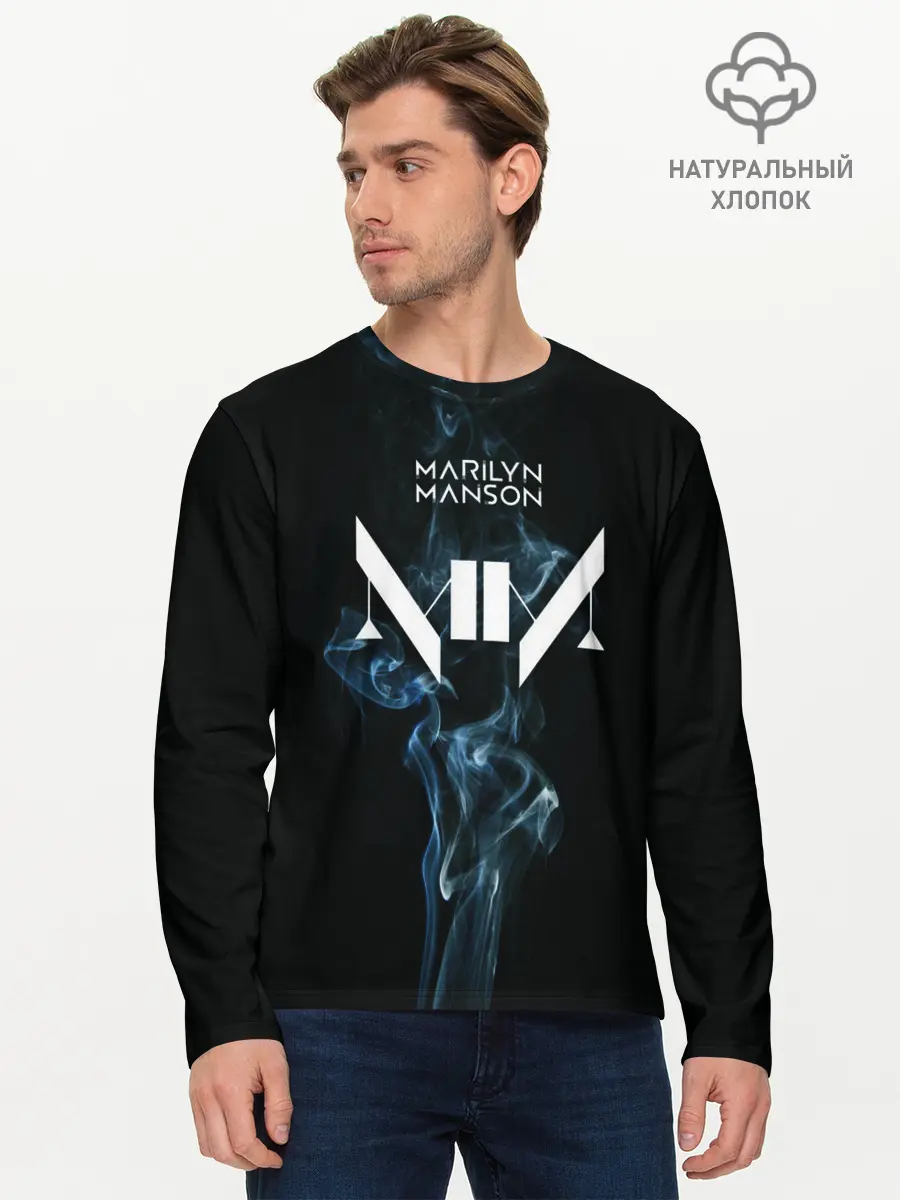 Мужской лонгслив базовый / TRDMrnMsn, Marilyn Manson (P007_P004ooo2693959, P004ooo2693959)