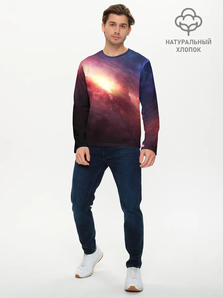 Мужской лонгслив базовый / Космос (P007_P004ooo2695595, P004ooo2695595)