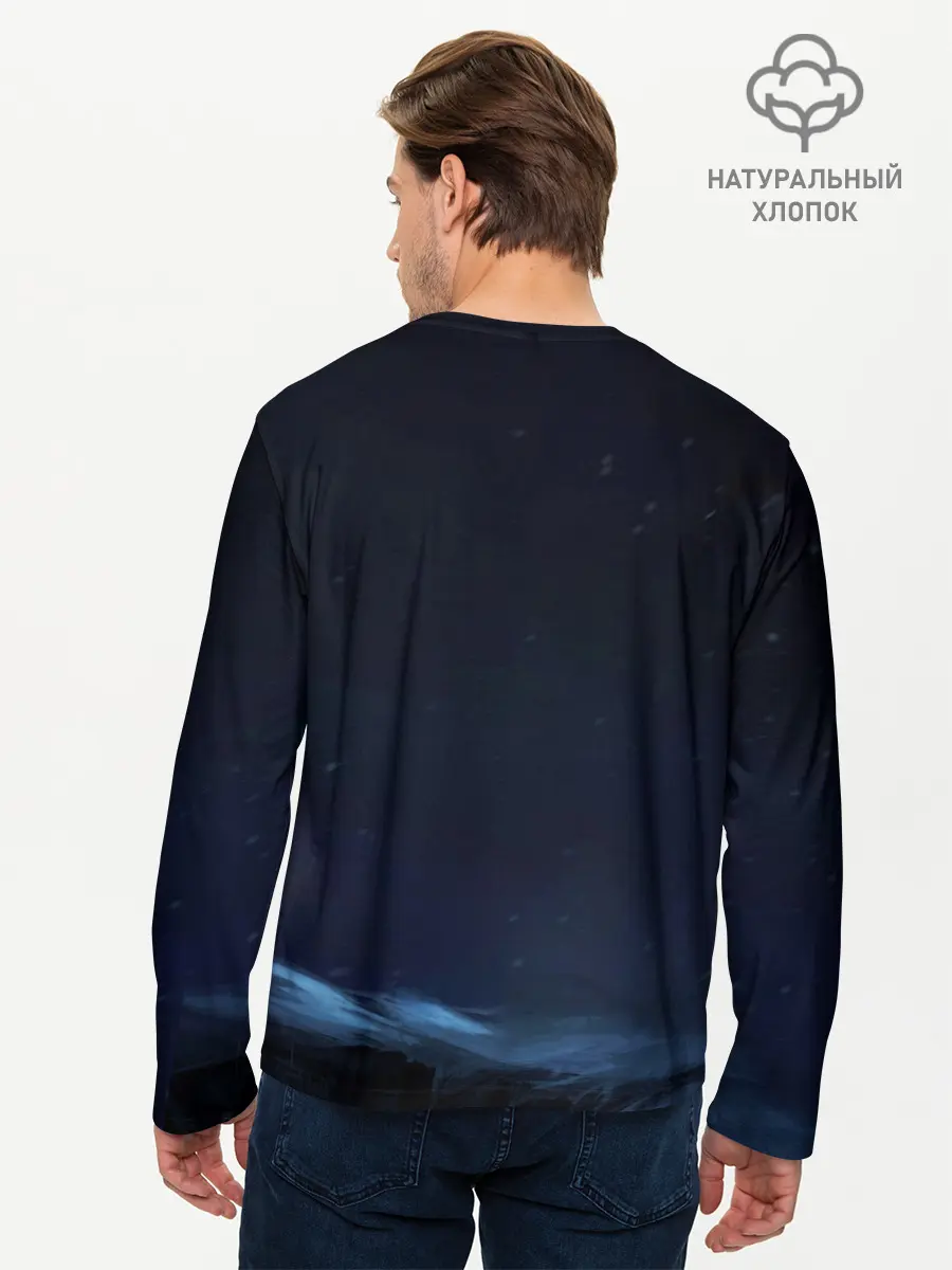 Мужской лонгслив базовый / Зимний волк (P007_P004ooo2695031, P004ooo2695031)