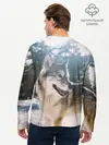 Мужской лонгслив базовый / Волк и снег (P007_P004ooo2695061, P004ooo2695061)