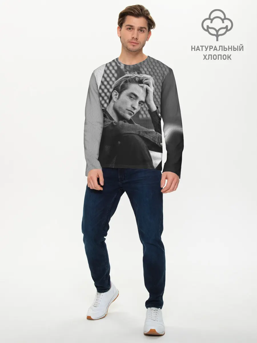 Мужской лонгслив базовый / Роберт Паттинсон (P007_P004ooo2694891, P004ooo2694891)