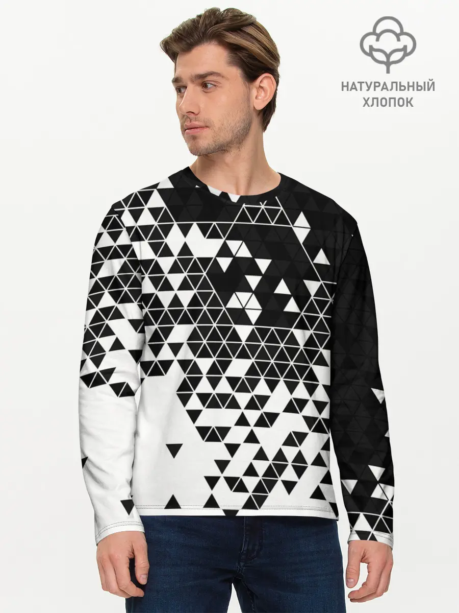 Мужской лонгслив базовый / Векторные фигуры (P007_P004ooo2697041, P004ooo2697041)