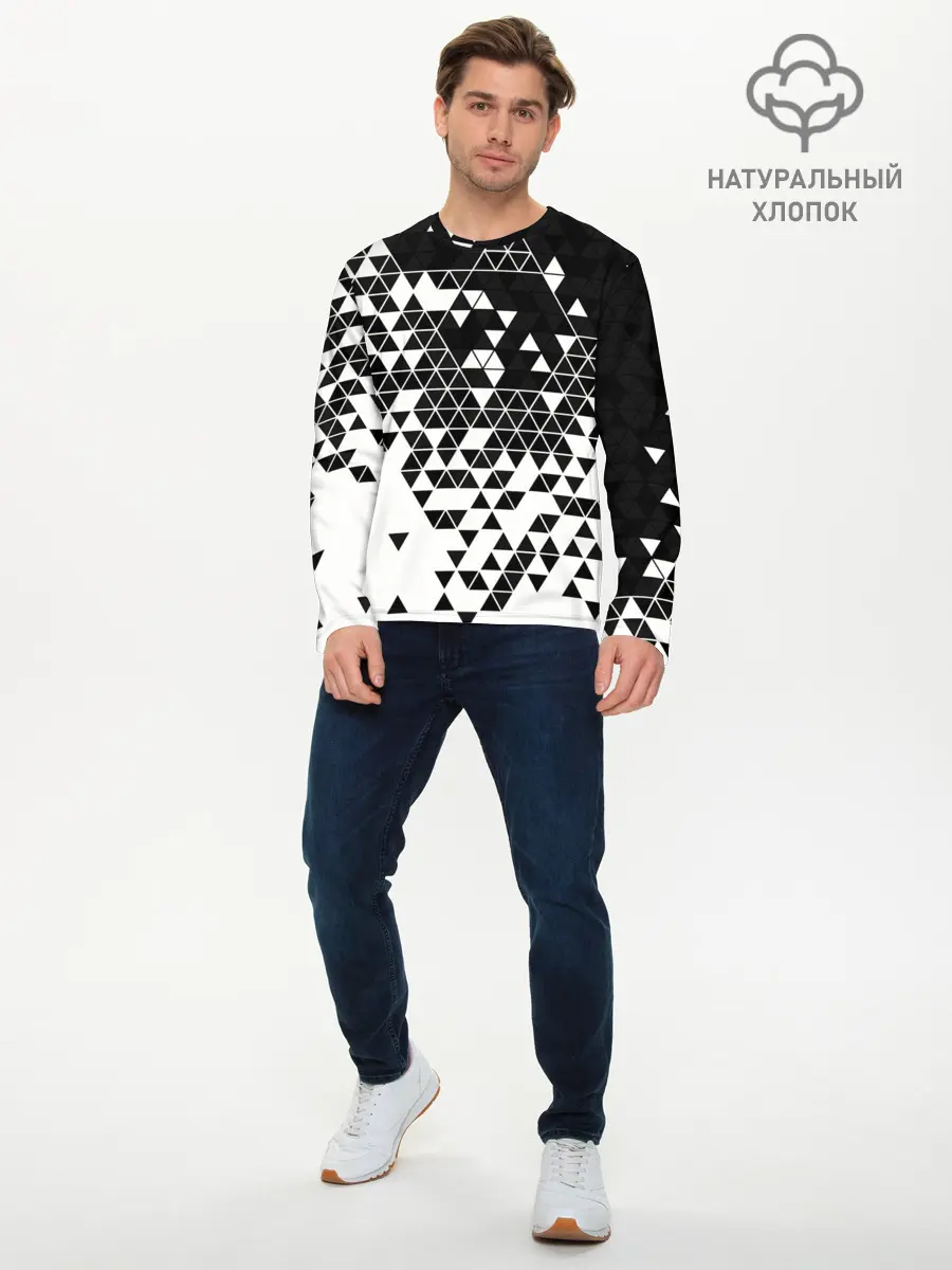 Мужской лонгслив базовый / Векторные фигуры (P007_P004ooo2697041, P004ooo2697041)
