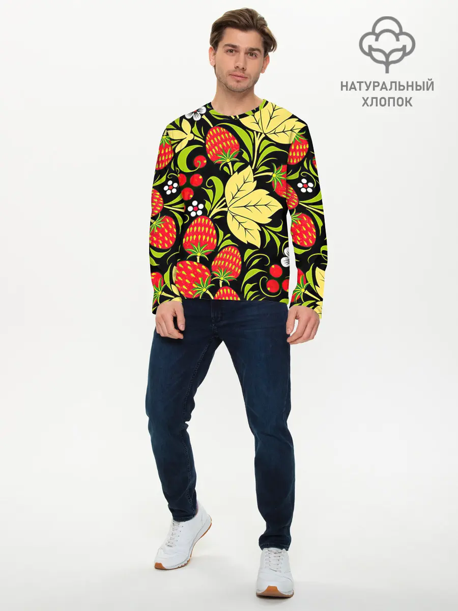 Мужской лонгслив базовый / Хохлома (P007_P004ooo2697203, P004ooo2697203)
