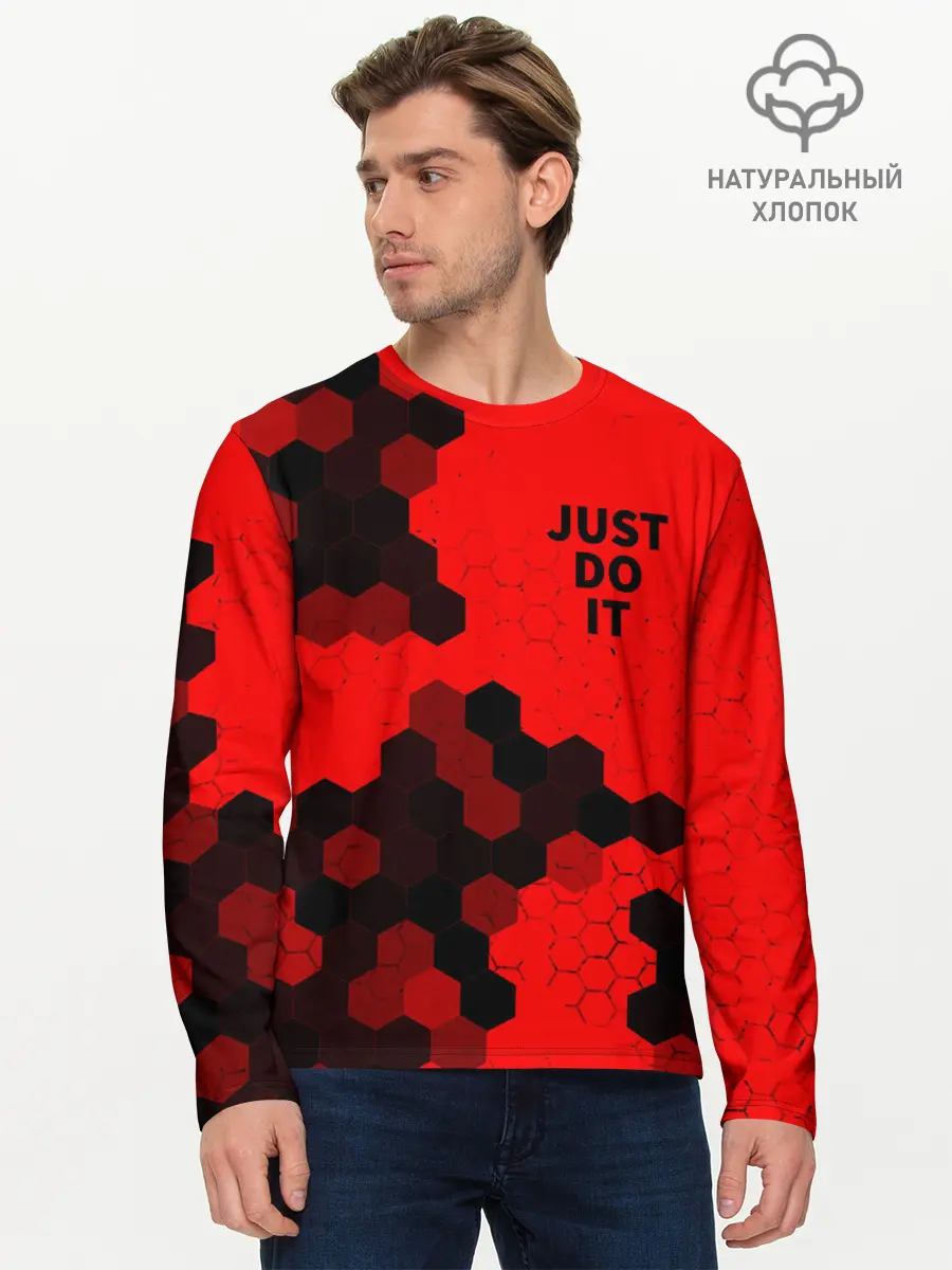 Мужской лонгслив базовый / JUST DO IT (P007_P004ooo2702973, P004ooo2702973)
