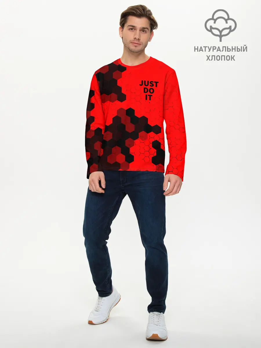 Мужской лонгслив базовый / JUST DO IT (P007_P004ooo2702973, P004ooo2702973)