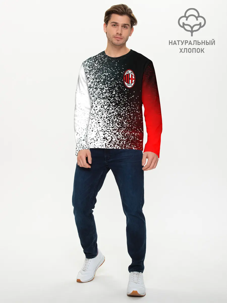 Мужской лонгслив базовый / AC MILAN / МИЛАН (P007_P004ooo2702387, P004ooo2702387)