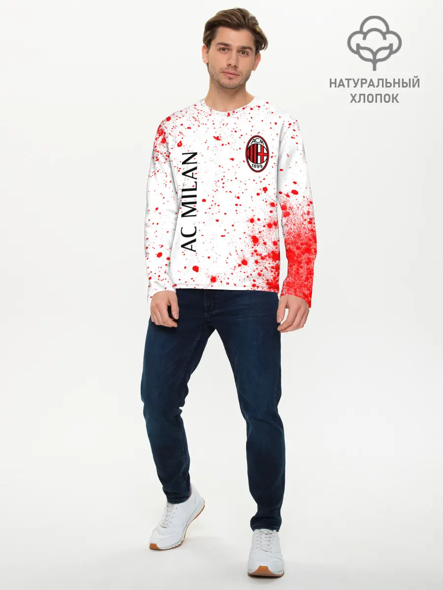 Мужской лонгслив базовый / AC MILAN / МИЛАН (P007_P004ooo2702343, P004ooo2702343)