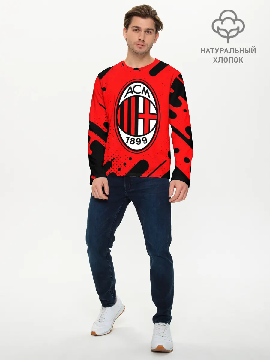 Мужской лонгслив базовый / AC MILAN / МИЛАН (P007_P004ooo2704621, P004ooo2704621)