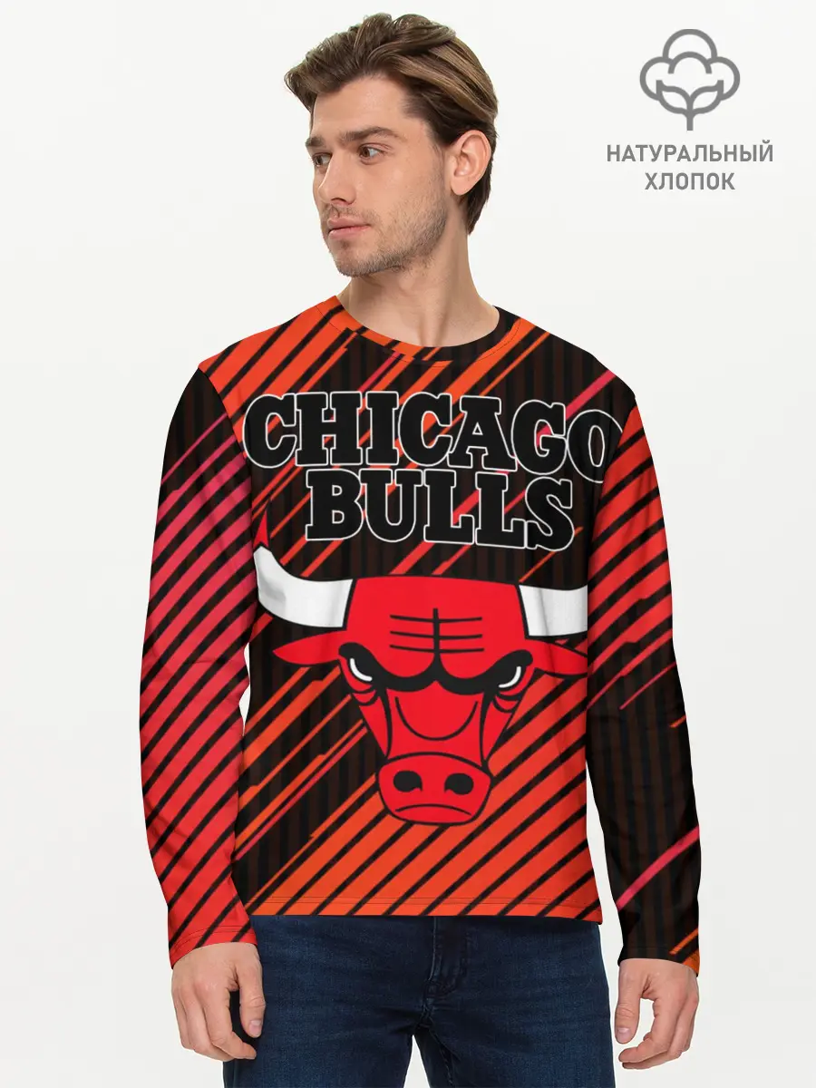 Мужской лонгслив базовый / Chicago Bulls (P007_P004ooo2706187, P004ooo2706187)