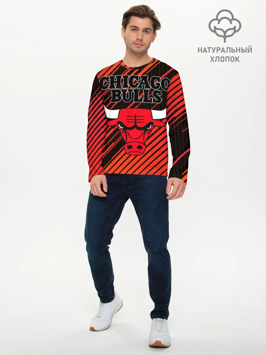 Мужской лонгслив базовый / Chicago Bulls (P007_P004ooo2706187, P004ooo2706187)