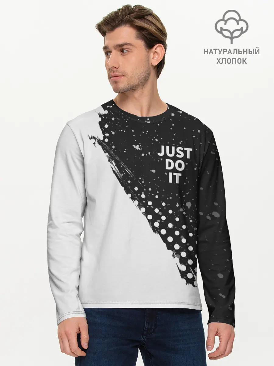 Мужской лонгслив базовый / JUST DO IT (P007_P004ooo2705277, P004ooo2705277)