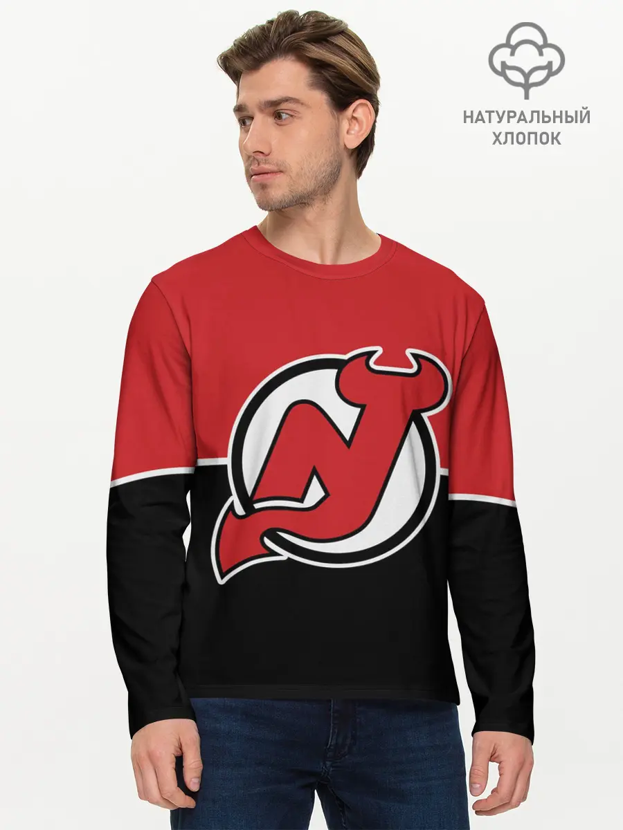 Мужской лонгслив базовый / New Jersey Devils (P007_P004ooo2707509, P004ooo2707509)