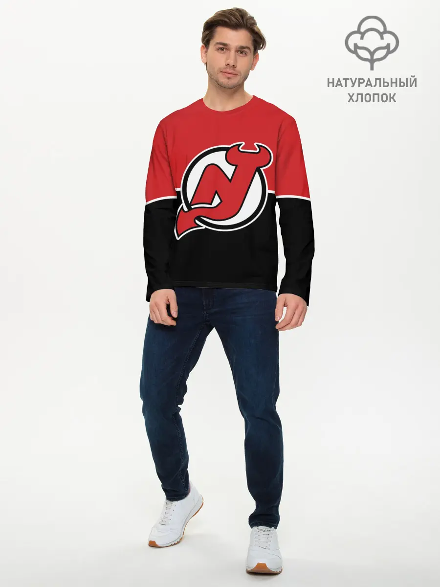 Мужской лонгслив базовый / New Jersey Devils (P007_P004ooo2707509, P004ooo2707509)