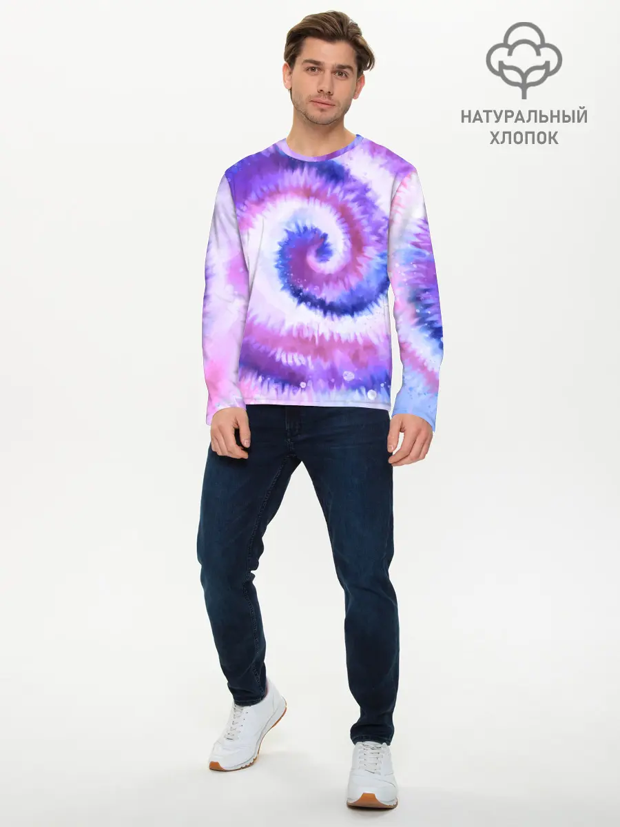 Мужской лонгслив базовый / TIE-DYE PURPLE (P007_P004ooo2712087, P004ooo2712087)