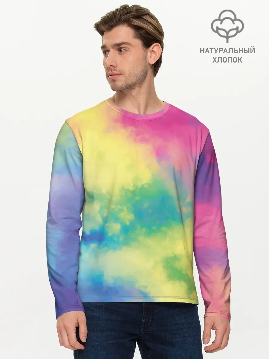 Мужской лонгслив базовый / Tie-Dye (P007_P004ooo2712111, P004ooo2712111)