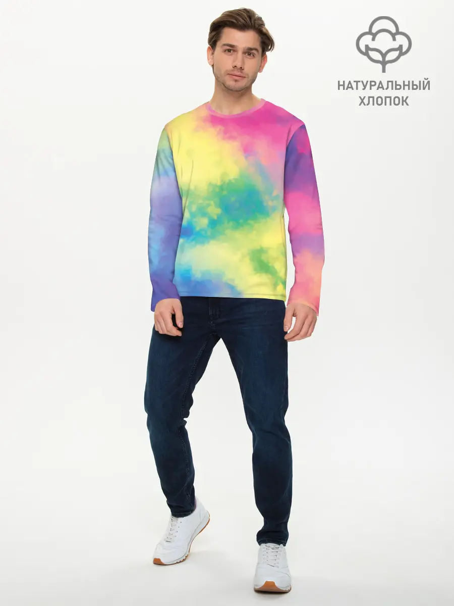 Мужской лонгслив базовый / Tie-Dye (P007_P004ooo2712111, P004ooo2712111)