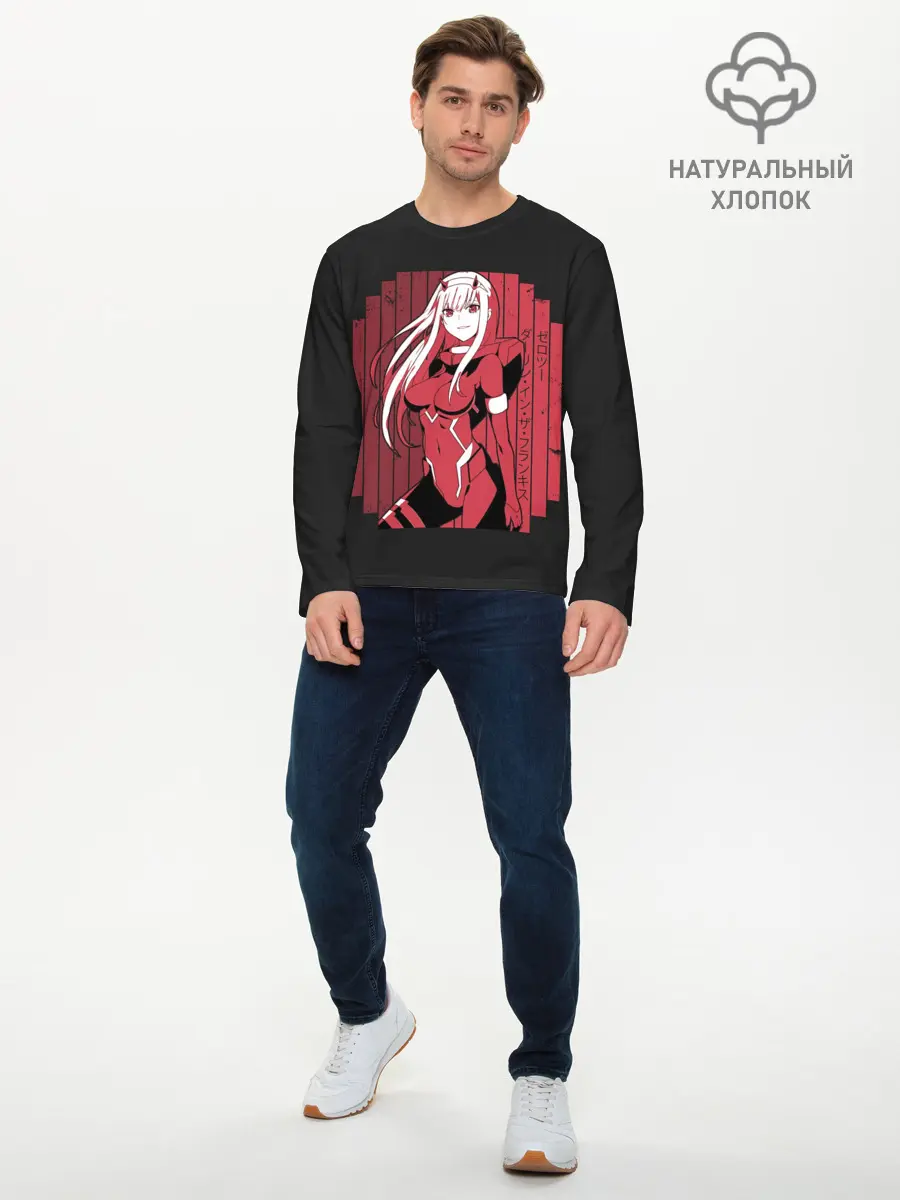 Мужской лонгслив базовый / Zero Two в костюме (P007_P004ooo2713533, P004ooo2713533)