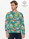 Мужской лонгслив базовый / Мопсы в пончиках (P007_P004ooo2714153, P004ooo2714153)