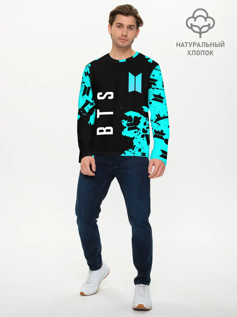 Мужской лонгслив базовый / BTS / БТС (P007_P004ooo2714801, P004ooo2714801)