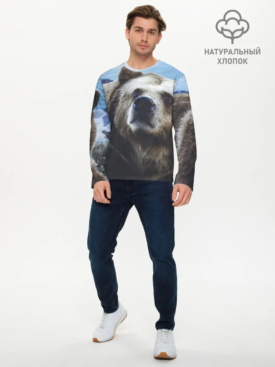 Мужской лонгслив базовый / Гризли (P007_P004ooo2714925, P004ooo2714925)