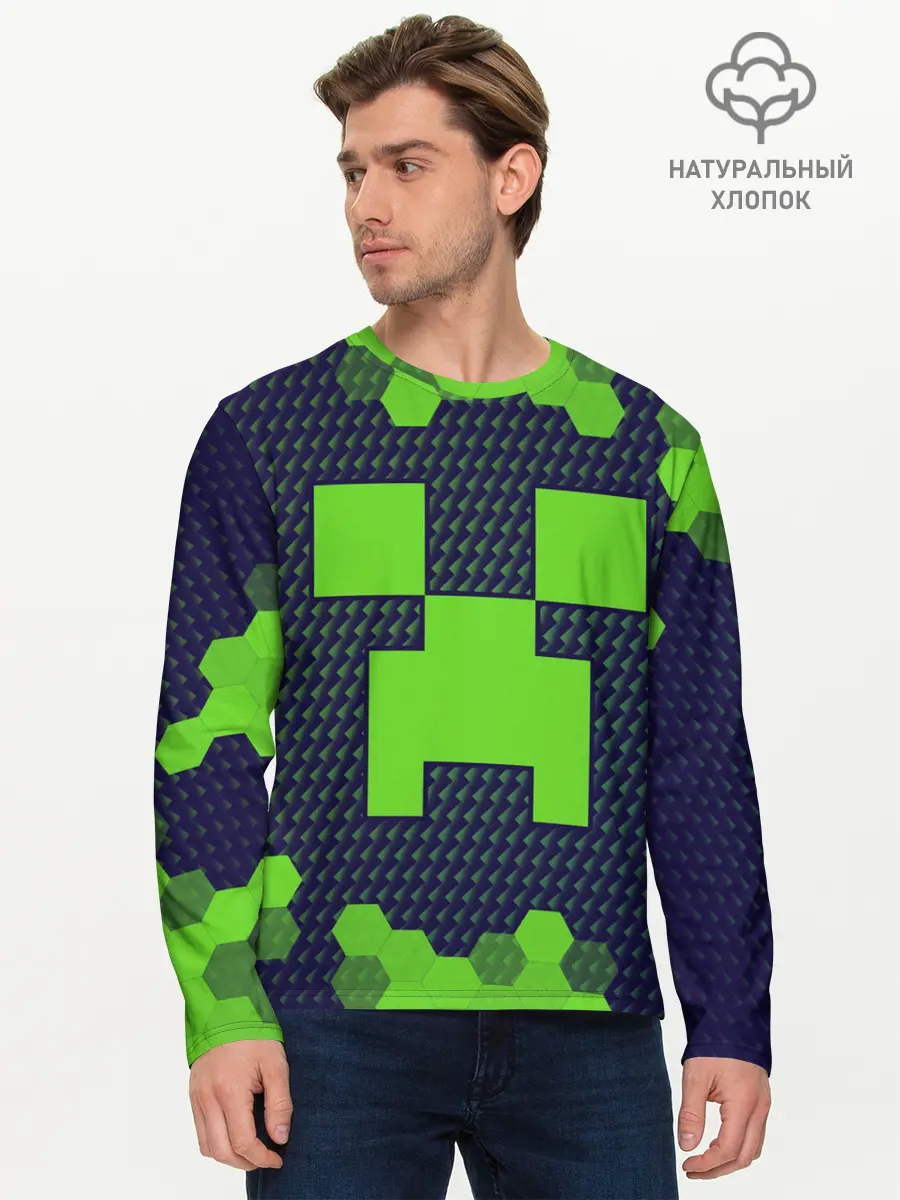 Мужской лонгслив базовый / MINECRAFT / МАЙНКРАФТ (P007_P004ooo2715163, P004ooo2715163)