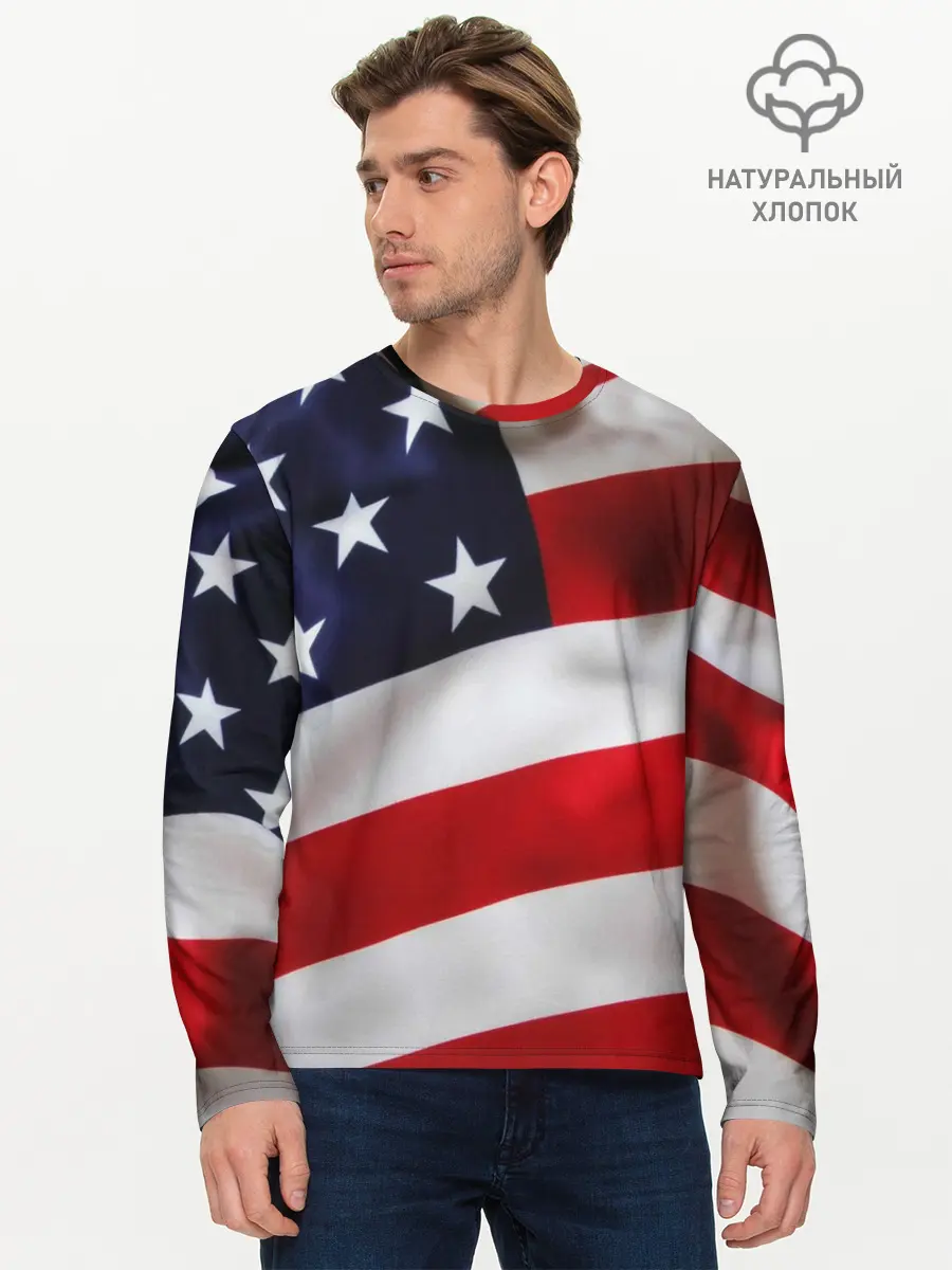 Мужской лонгслив базовый / США | USA (P007_P004ooo2717287, P004ooo2717287)