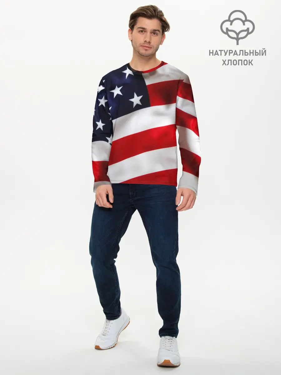 Мужской лонгслив базовый / США | USA (P007_P004ooo2717287, P004ooo2717287)