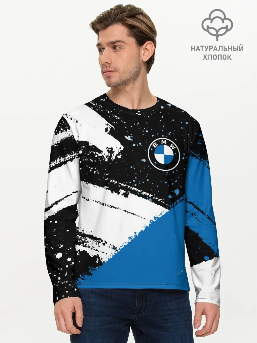 Мужской лонгслив базовый / BMW / БМВ (P007_P004ooo2721825, P004ooo2721825)