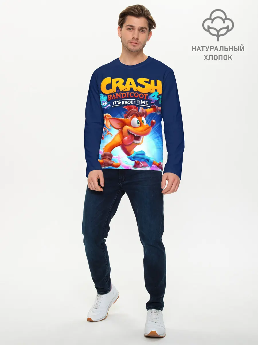 Мужской лонгслив базовый / Crash Bandicoot (P007_P004ooo2723383, P004ooo2723383)