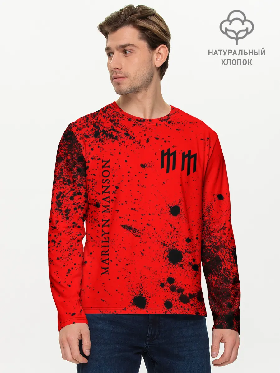 Мужской лонгслив базовый / MARILYN MANSON / М. МЭНСОН (P007_P004ooo2721999, P004ooo2721999)