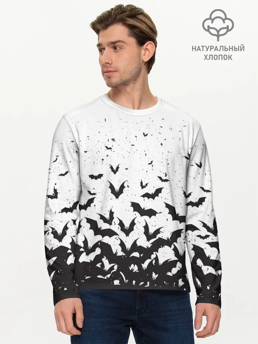 Мужской лонгслив базовый / Летучие мыши (P007_P004ooo2722389, P004ooo2722389)