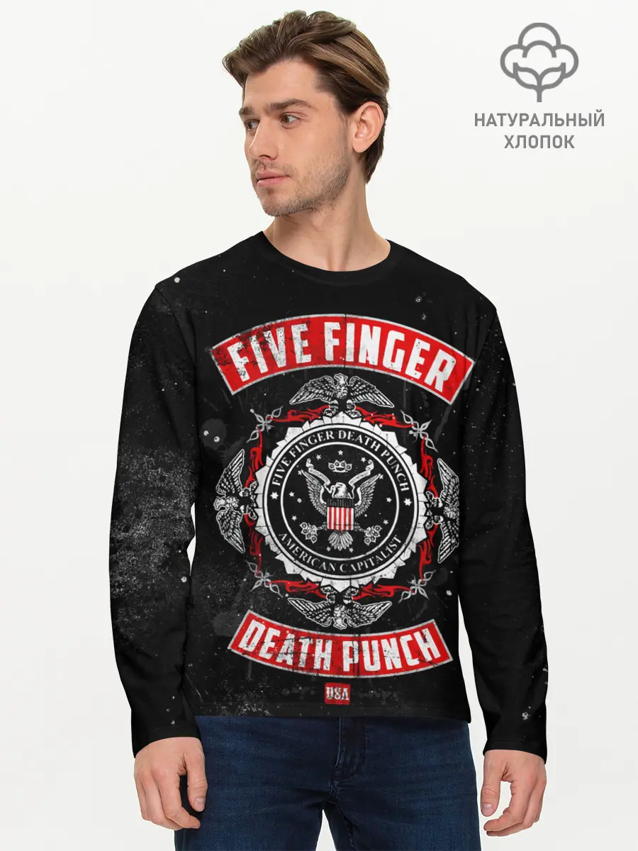 Мужской лонгслив базовый / Five Finger Death Punch (P007_P004ooo2722549, P004ooo2722549)