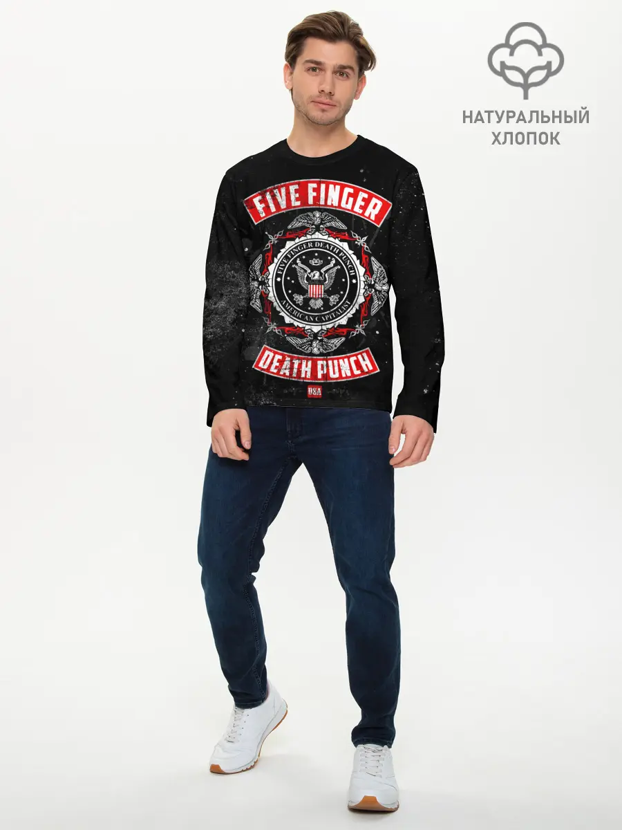Мужской лонгслив базовый / Five Finger Death Punch (P007_P004ooo2722549, P004ooo2722549)