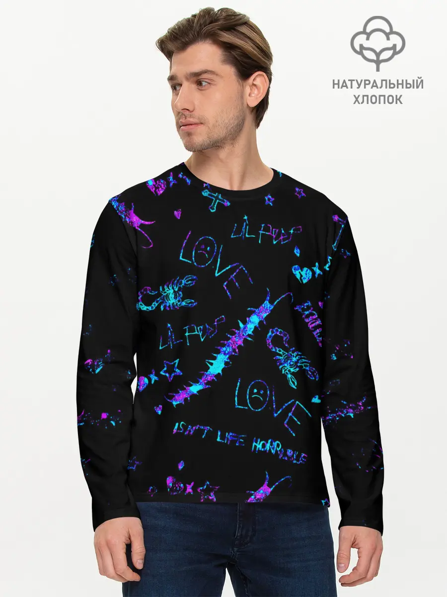 Мужской лонгслив базовый / LIL PEEP / ЛИЛ ПИП (P007_P004ooo2726465, P004ooo2726465)