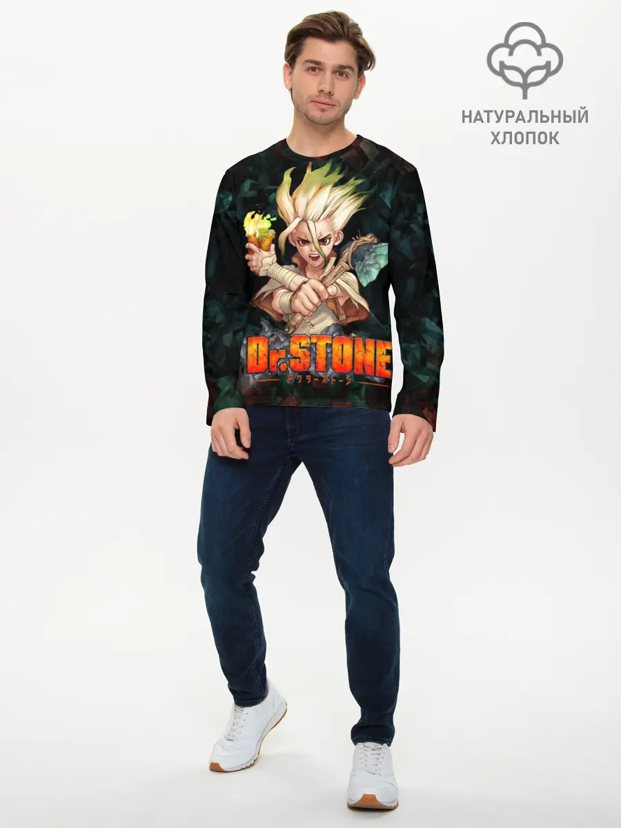 Мужской лонгслив базовый / Doctor Stone | Доктор Стоун (P007_P004ooo2729695, P004ooo2729695)