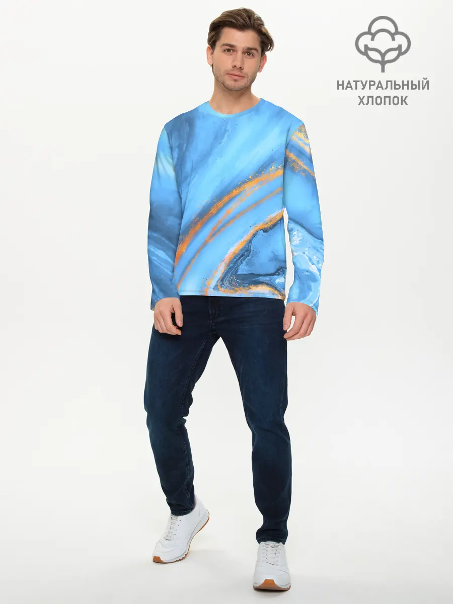 Мужской лонгслив базовый / Краски (P007_P004ooo2734411, P004ooo2734411)