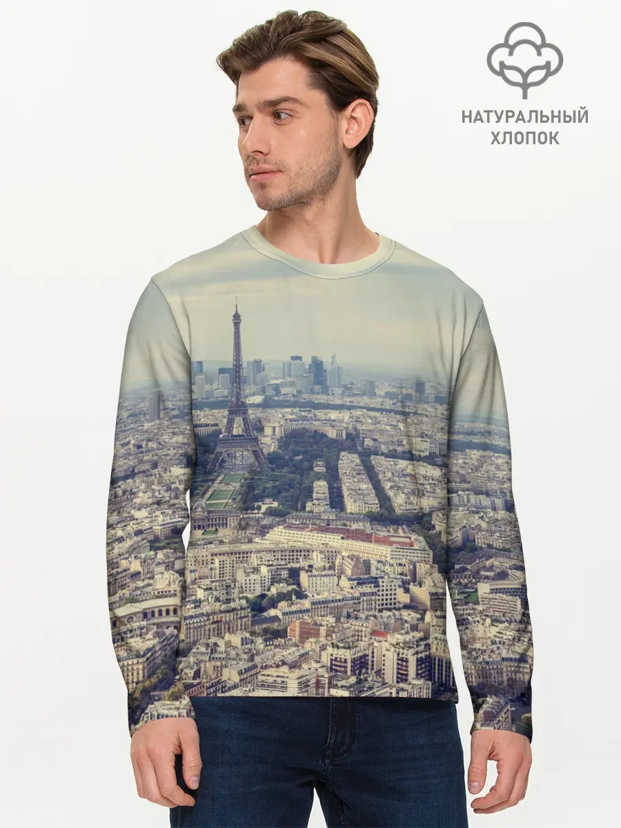 Мужской лонгслив базовый / Париж (P007_P004ooo2736747, P004ooo2736747)