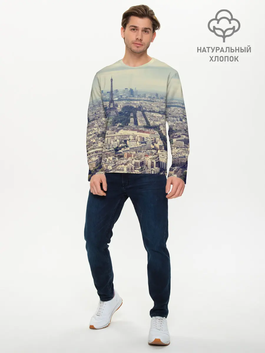 Мужской лонгслив базовый / Париж (P007_P004ooo2736747, P004ooo2736747)