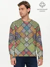 Мужской лонгслив базовый / Мандалы лоскутный печворк (P007_P004ooo2735207, P004ooo2735207)