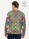 Мужской лонгслив базовый / Мандалы лоскутный печворк (P007_P004ooo2735207, P004ooo2735207)